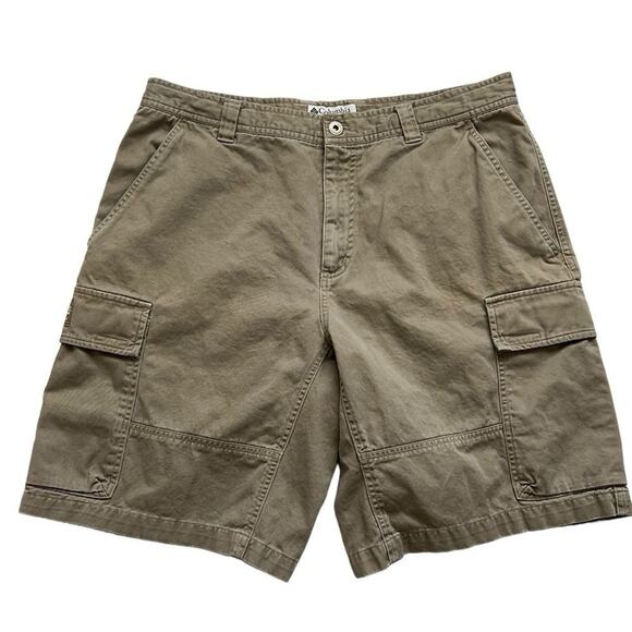 Columbia Cargo Shorts Mens Size 34 Tan Cotton Hiking Gorpcore Rugged - Picture 1 of 9